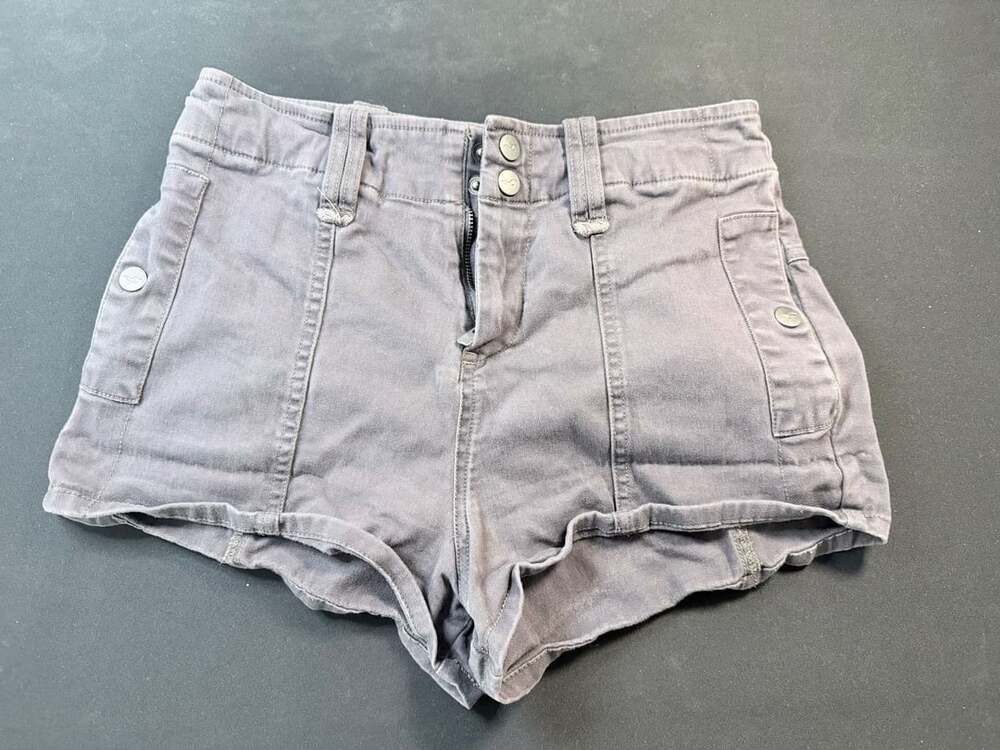 Hollister High Rise Utility Shorts Size 9 W 29 Gray Cargo